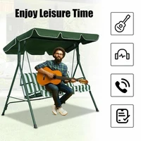 (No Swing)Canopy Swing Awning Garden Courtyard Outdoor Swing Chair Hammock Summer Waterproof Roof Canopy Replacement Swing Chair