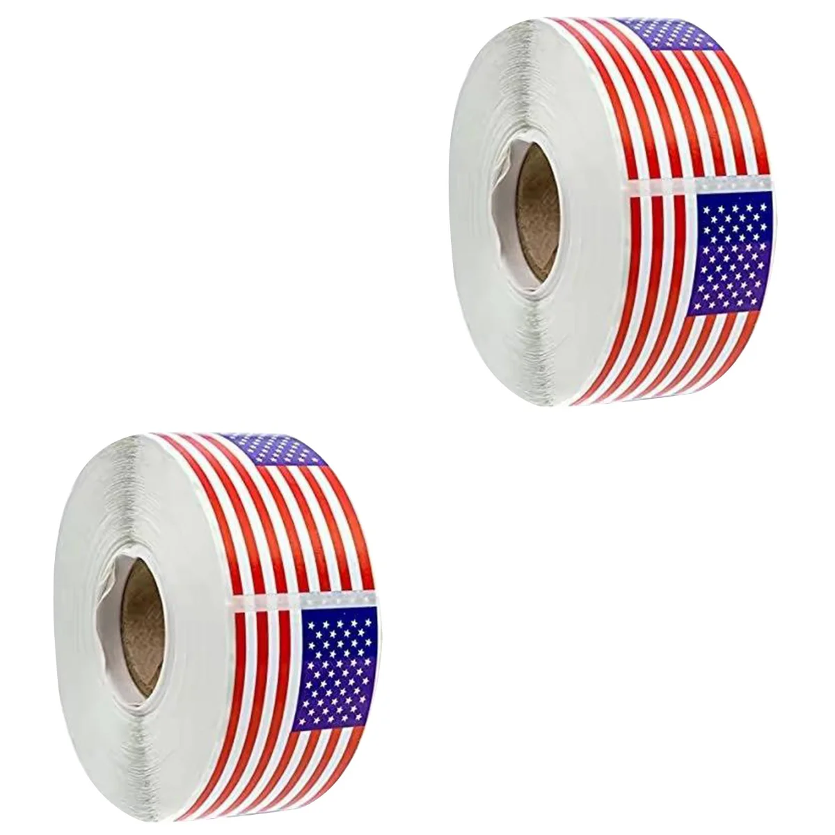 

2 Rolls/200pcs Adhesive Stickers Usa Flag Independence Day Labels Country American Paper Patriotic Decal Window Decals