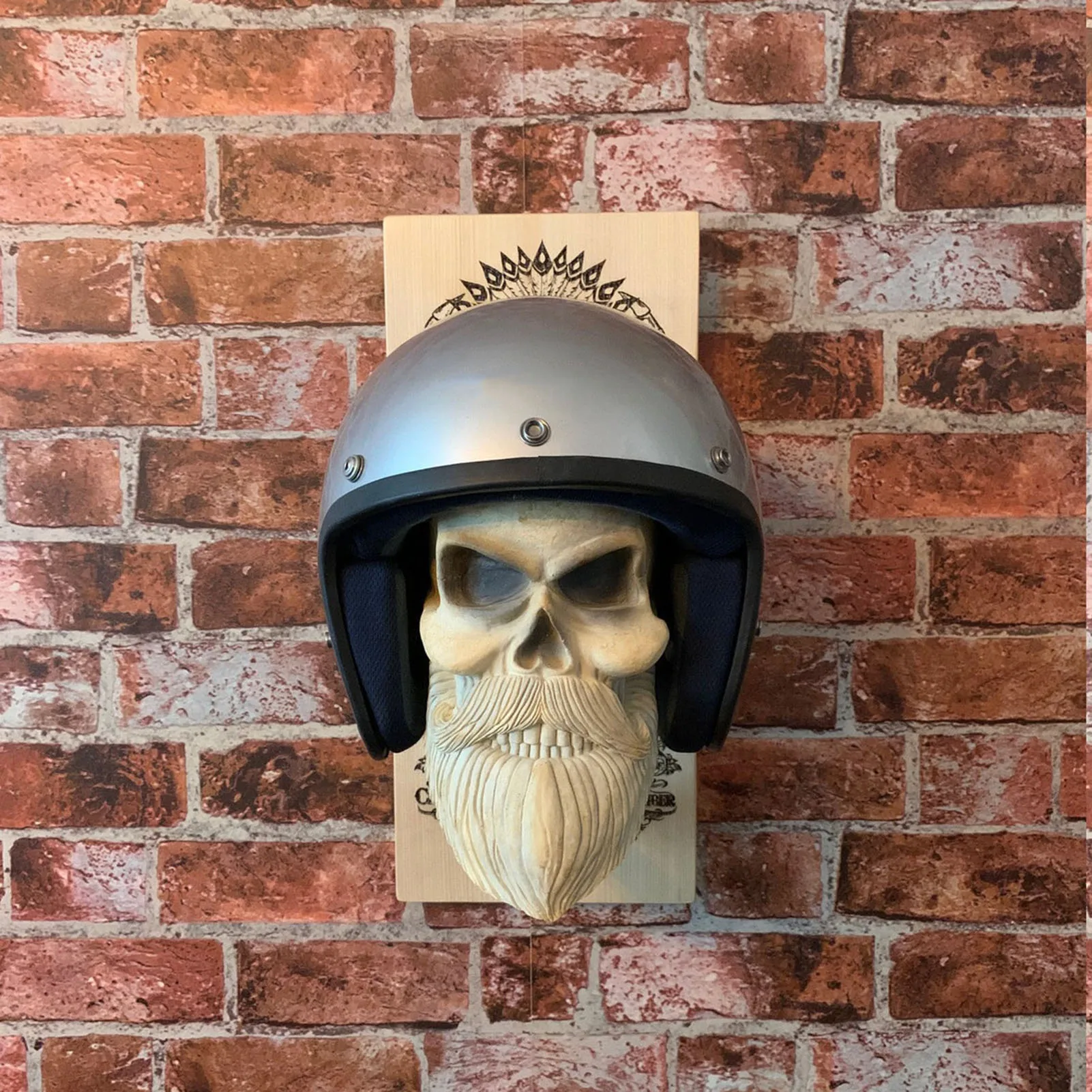 Motorcycle Helmet Rack Resin Skull Helmet Holder For Bikers Helmet Hanger Wall Mount For Motorcycle Bike Rugby Helmets Holder