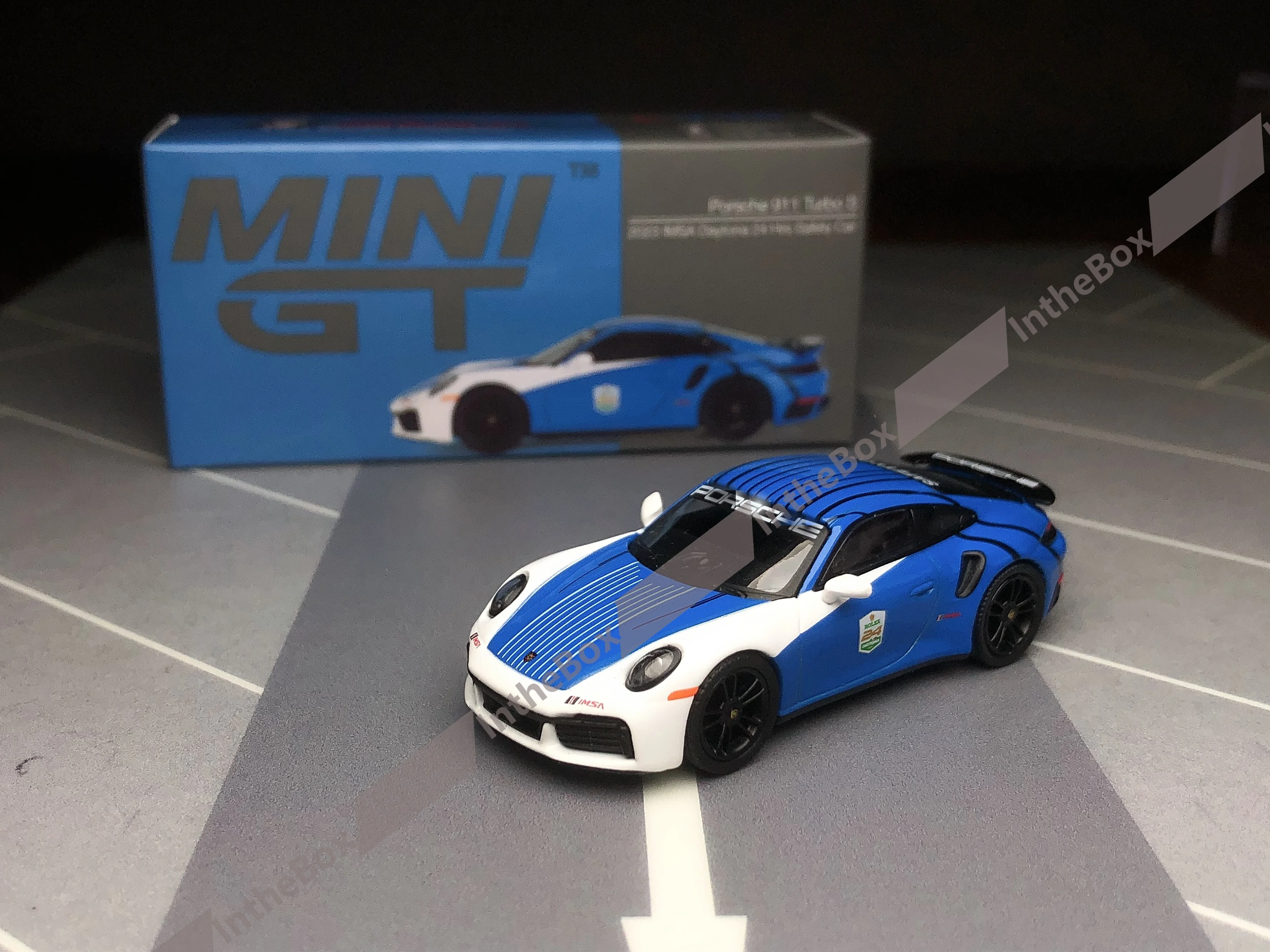 Мини GT #2024 735 911 Turbo S безопасный автомобиль 2023 IMSA Daytona литые модели автомобилей 24
