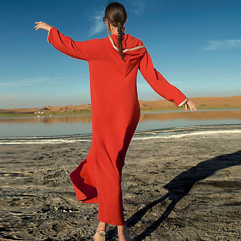 Ramadan Eid Mubarak Kaftan Dubai Abaya Djellaba Femme Arabic Pakistan Turkey Islam Muslim Dress For Women Caftan Robe Longue