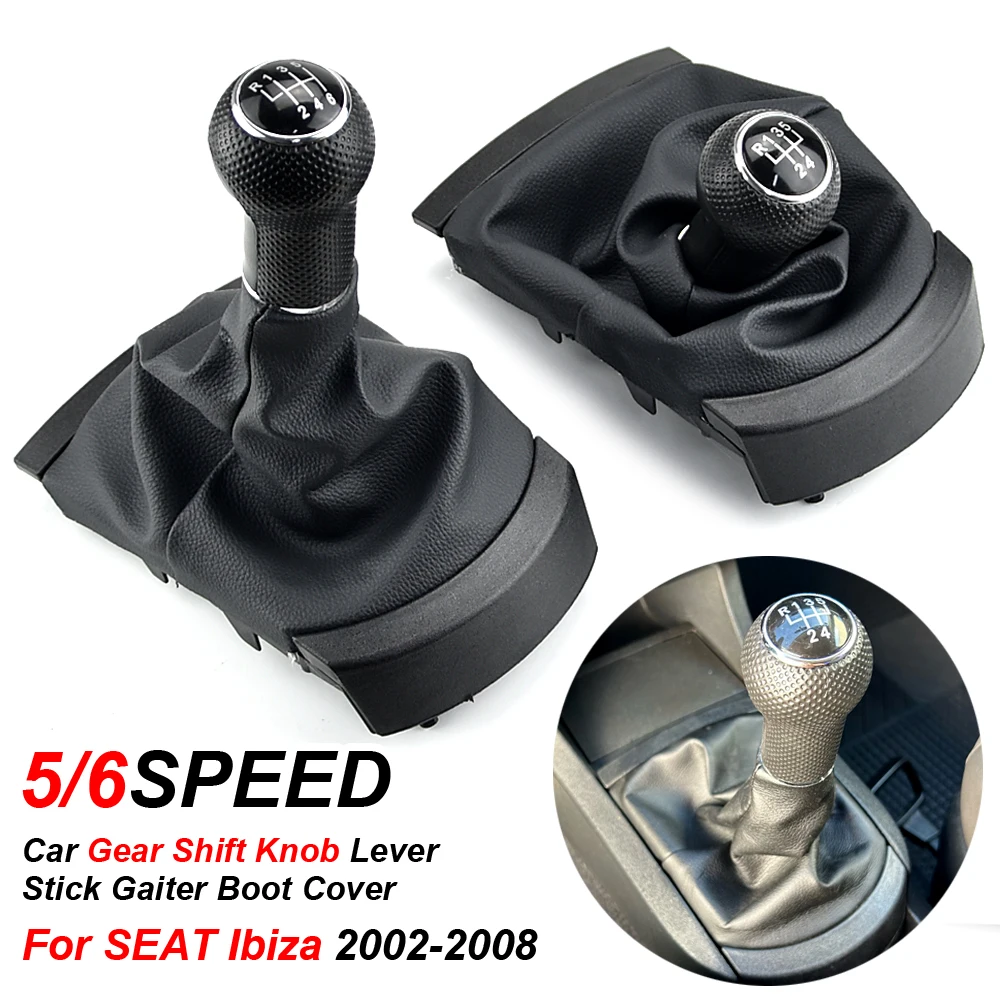 

Car Styling Accessories Gear Shift Knob Lever Stick Gaiter Boot Cover Collar For SEAT Ibiza 2002 2003 2004 2005 2006 2007 2008