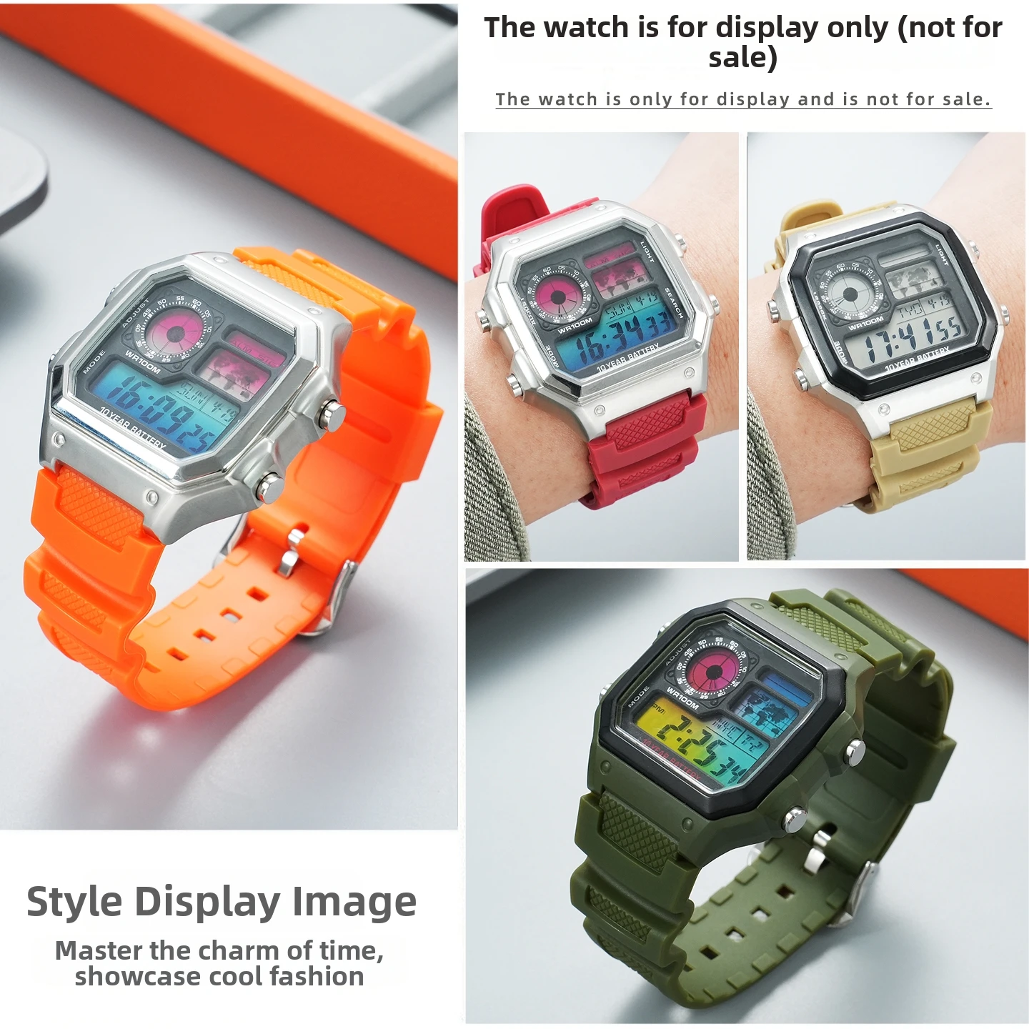 Фото Резиновый ремешок для часов AE1200 для Casio AE-1200, AE-1200WH, AE-1300, A158/159, A168W/A158W, F91W, силиконовый ремешок 18 мм, аксессуары для часов №3
