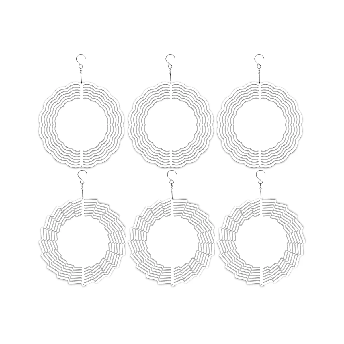 

6 Pack 10 Inch Sublimation Wind Spinner Blanks,3D Sublimation Wind Spinner Blanks for Indoor Outdoor Garden Decoration A