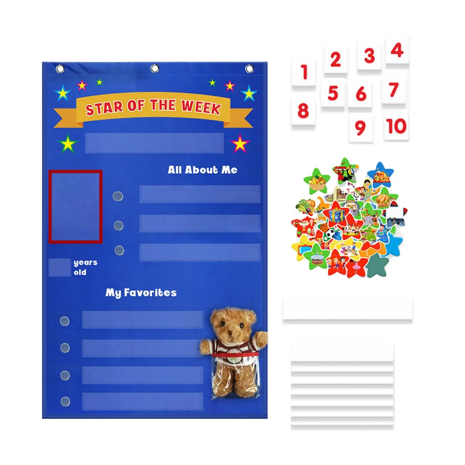 

Student Clarssroom Pocket Chart Holiday Gifts Teaching Aid Learning Materials Educational Preschool Toy for Preschool Children