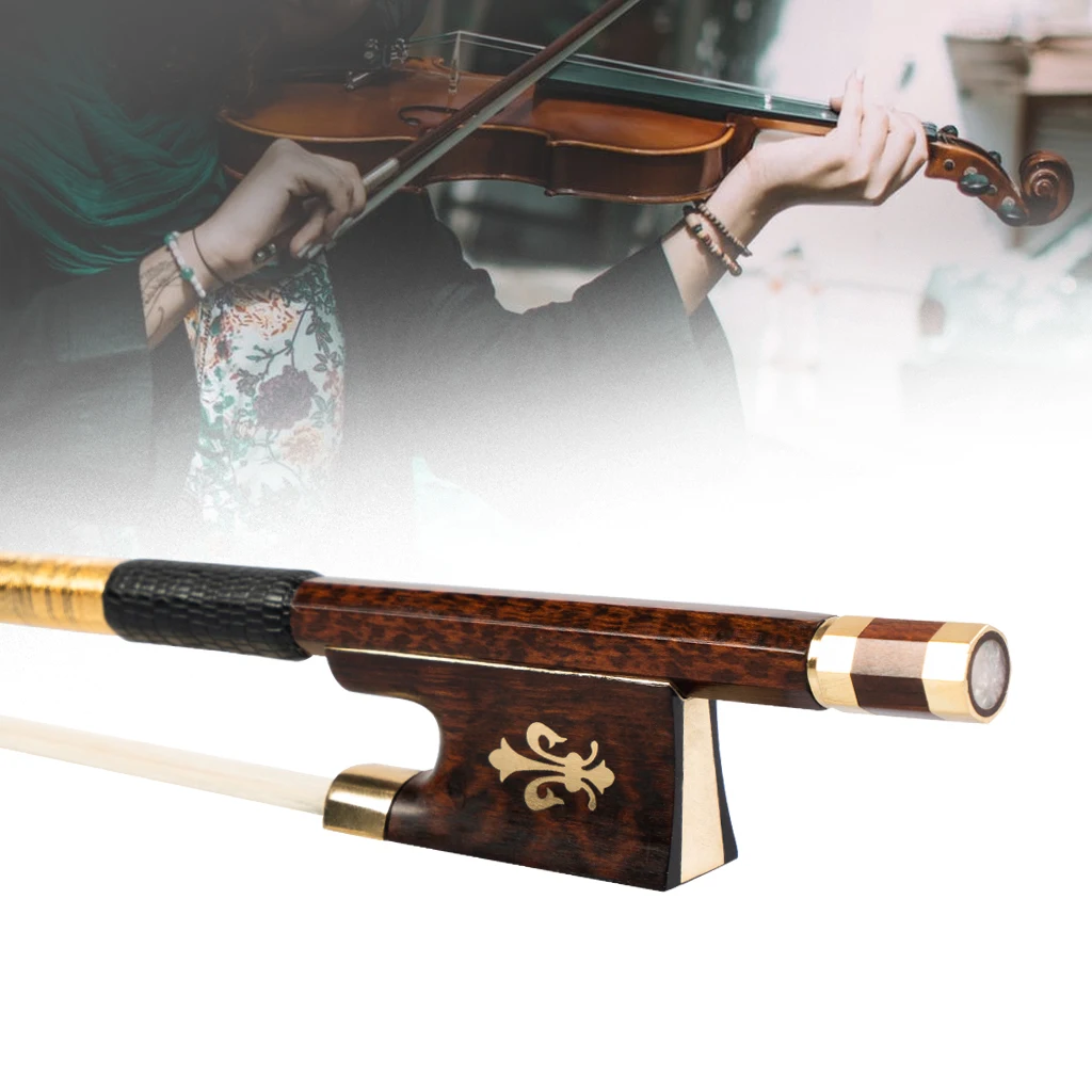 Master 4/4 Size Violin Bow Snakewood Bow Pernambuco Peformance Bow Stick Snakewood Frog Fiddle Bow Violin Parts Accessories enlarge