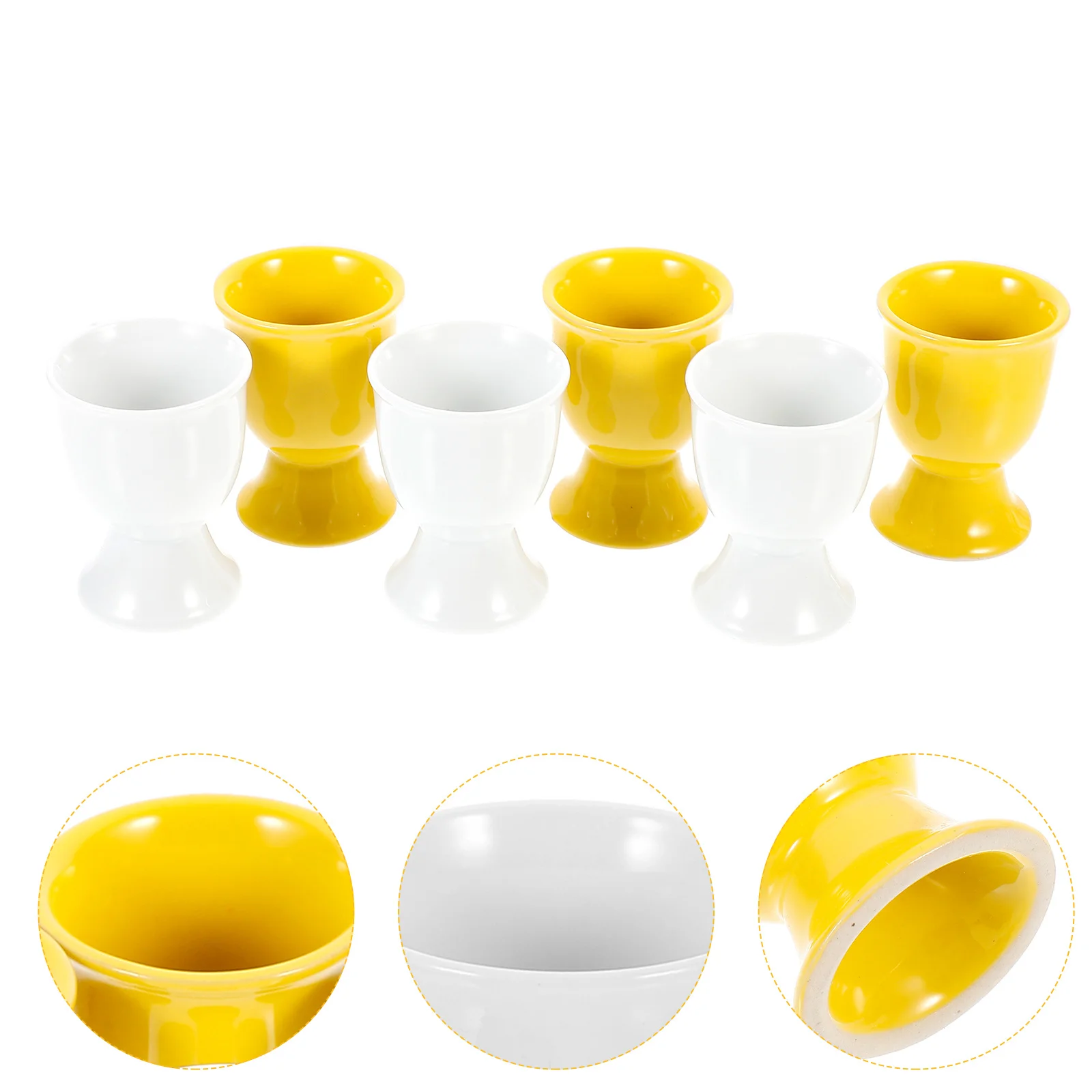 

6pcs Modern Household Ceramic Egg Holder Breakfast Egg Cup for Breakfast Home Dinning