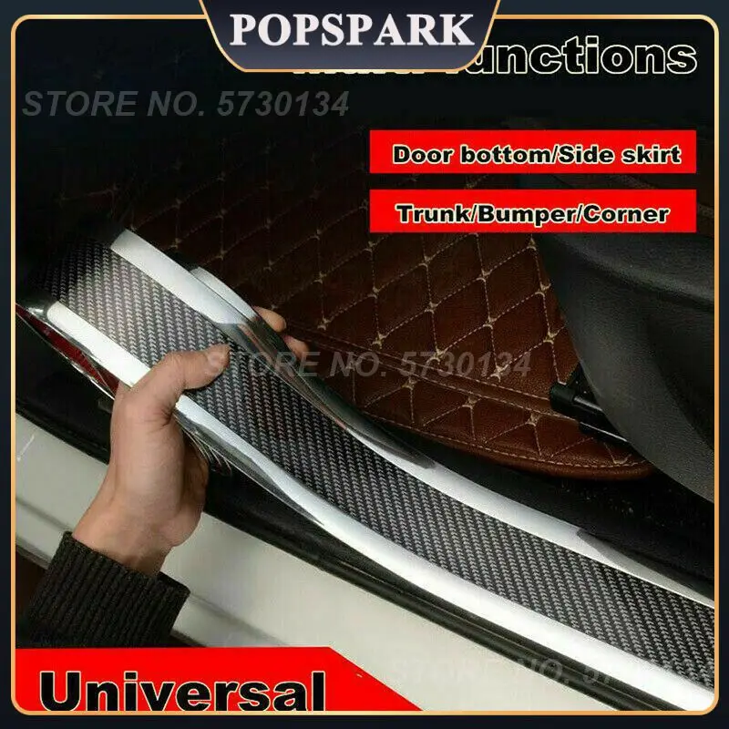 

Универсальная автомобильная наклейка, 1 метр, прочная резиновая лента из углеродного волокна для молдинга, резиновая прокладка «сделай сам» для защиты порога двери и краев
