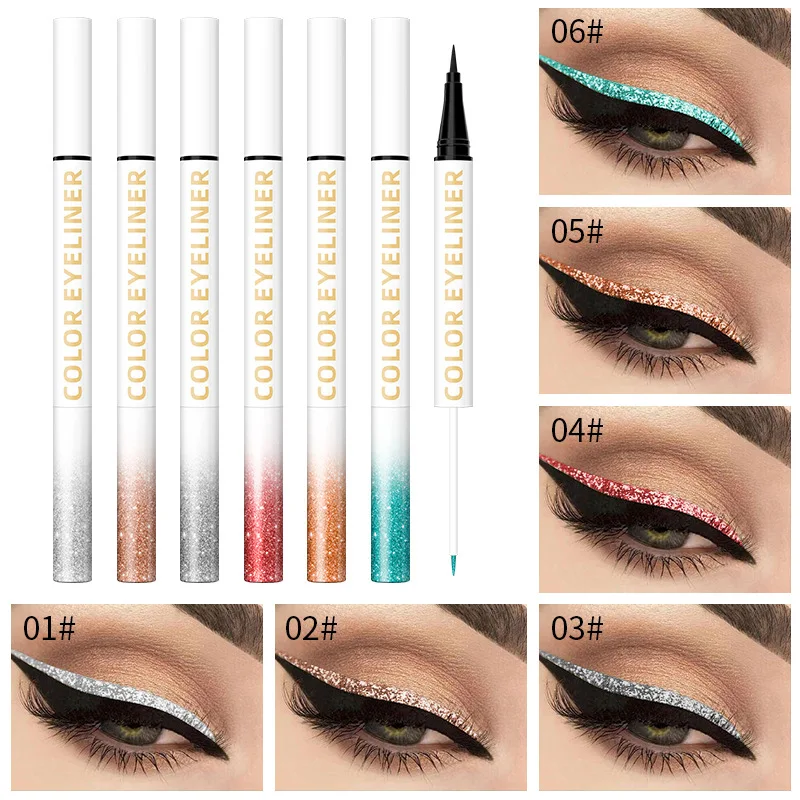 

Diamond Shiny Eye Liners Eyeshadow Waterproof Silver Rose Gold Color Glitter Sequins Eyeliner Eye Shadow Makeup Beauty Cosmetics