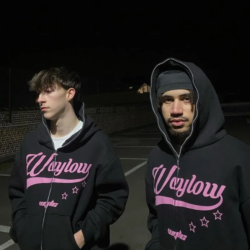 

Y2K Hoodie Hip Hop Letter Print Oversized Zipper Hoodie Sweatshirt Jacket 2023 New Street Fashion Punk Rock Tops Coat Streetwear