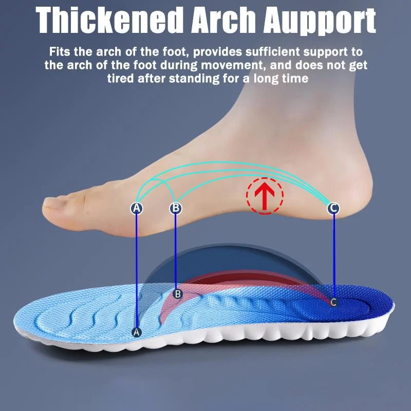 Latex Sport Insoles Soft High Elasticity Shoe Pads Breathable Deodorant Shock Absorption Cushion Arch Support Insole Men Women