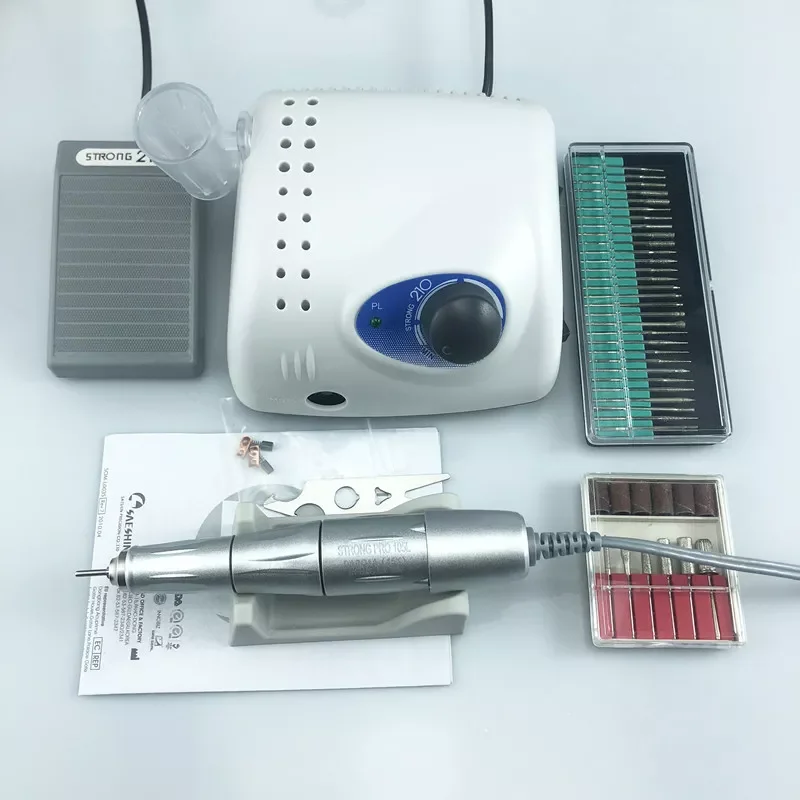45000rpm SILVER Handpiece STRONG 210 PRO 105 105L 65W Nail Drills Manicure Machine Pedicure Electric File Bits enlarge