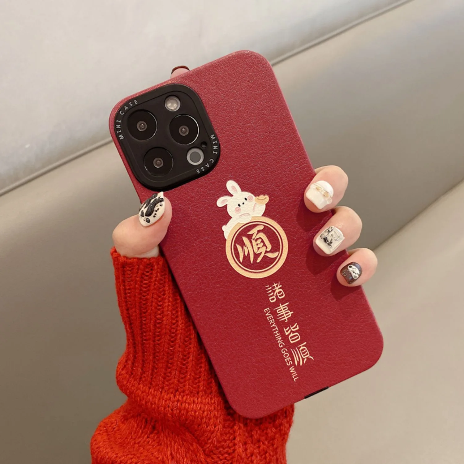 Faux Fur China Wind DIY Text Drop Resistant Phone Case For iphone14 13 12 11 Pro Max XS X XR 7 8 Plus Fashion New Products