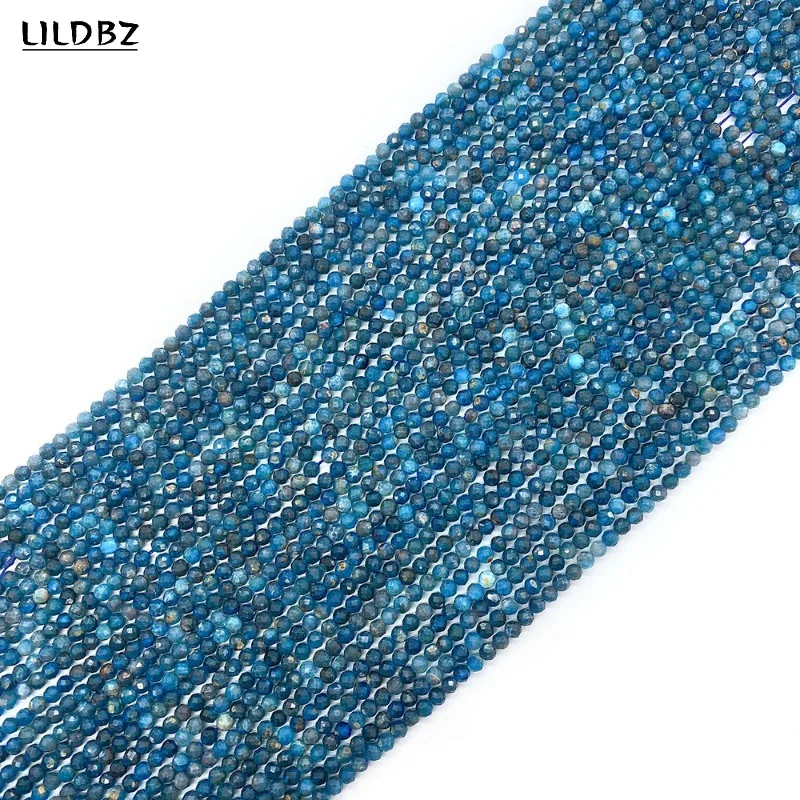 Оптовая продажа граненые бусины из натурального апатита 2 мм 3 4 для изготовления