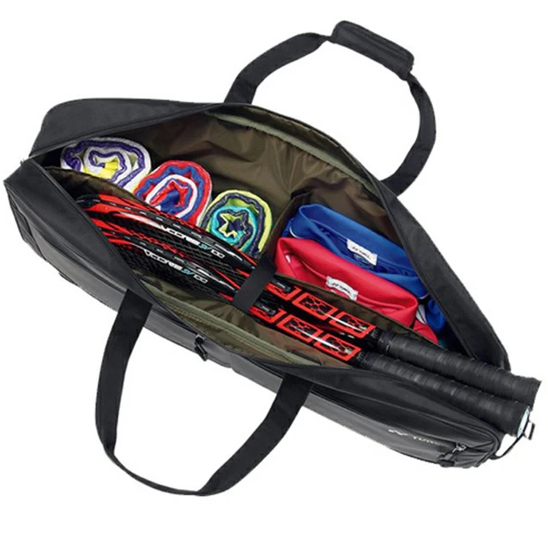 Genuine YONEX Black Badminton Racket Bag Waterproof  Women Men Match Training Tennis Racquet Sports Handbag for 3/6pcs Rackets