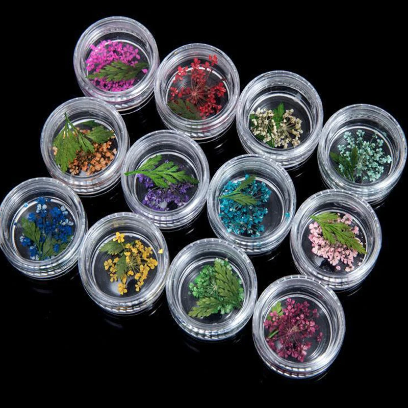 

Dried Flower Set 300colors Nail Art Real Natural Floral Nail Accessories Mixed Dry Flower DIY Nail Art Decals Jewelry ZCF07#