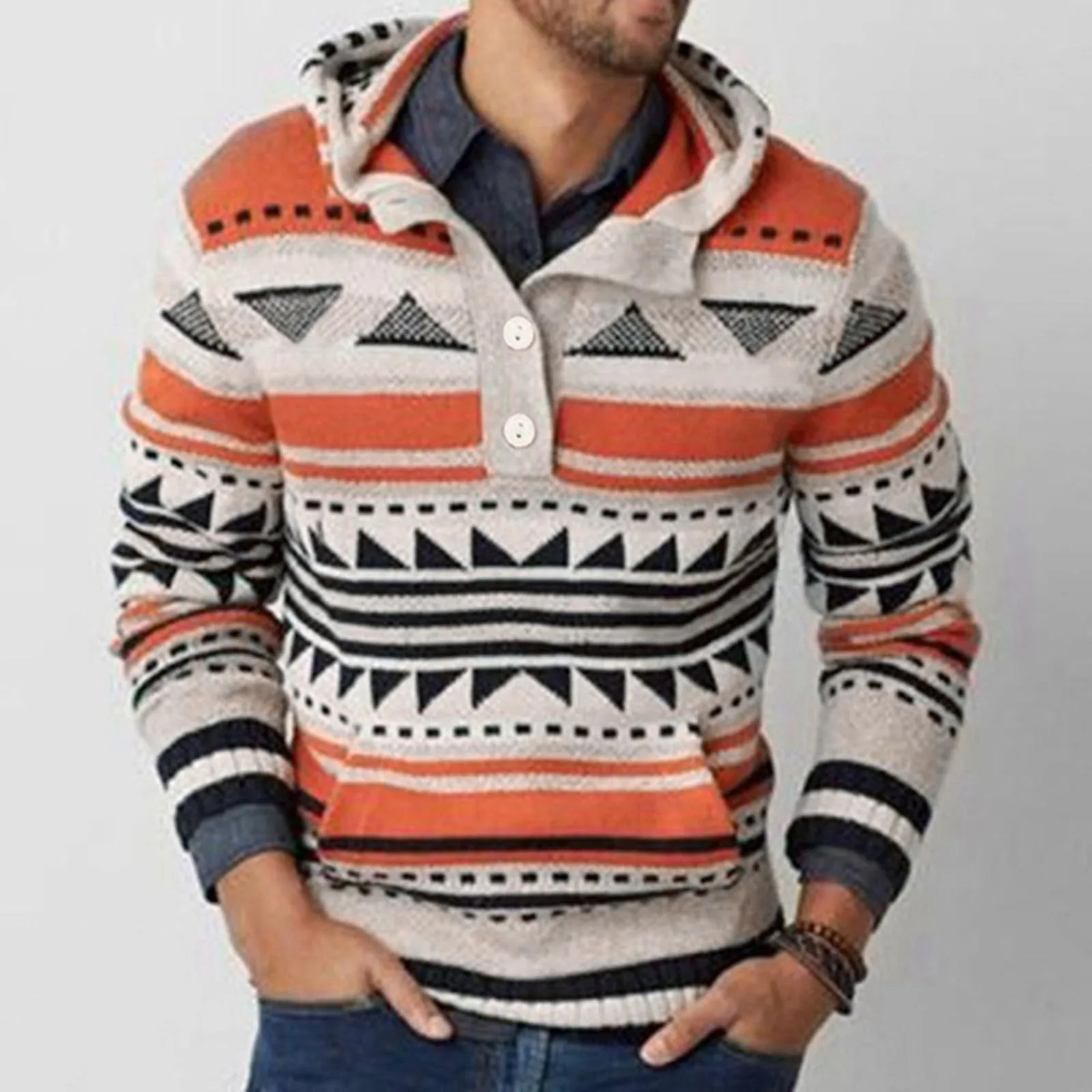 

Men's Autumn And Winter Sweater Top Slim Striped Soft Warm Sweatshirt Long Sleeve Knit Pullover Sweaters