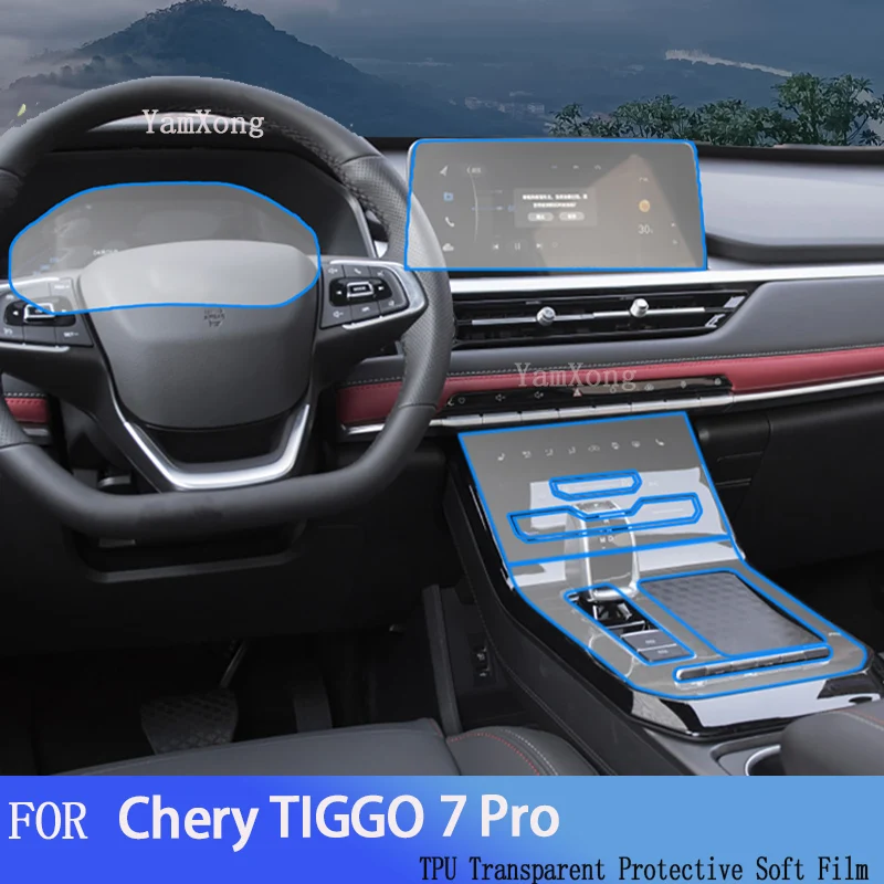 

TPU Protective Film For Chery TIGGO 7 Pro（2022-2023）Car Interior Gear Panel Navigation Center Console Anti-scratch Sticker
