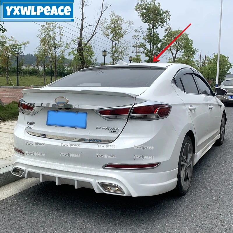 

For Hyundai Elantra 2016 2017 2018 2019 Spoiler ABS Material Unpainted Color Rear Window Roof Spoiler Body Kit Accessories