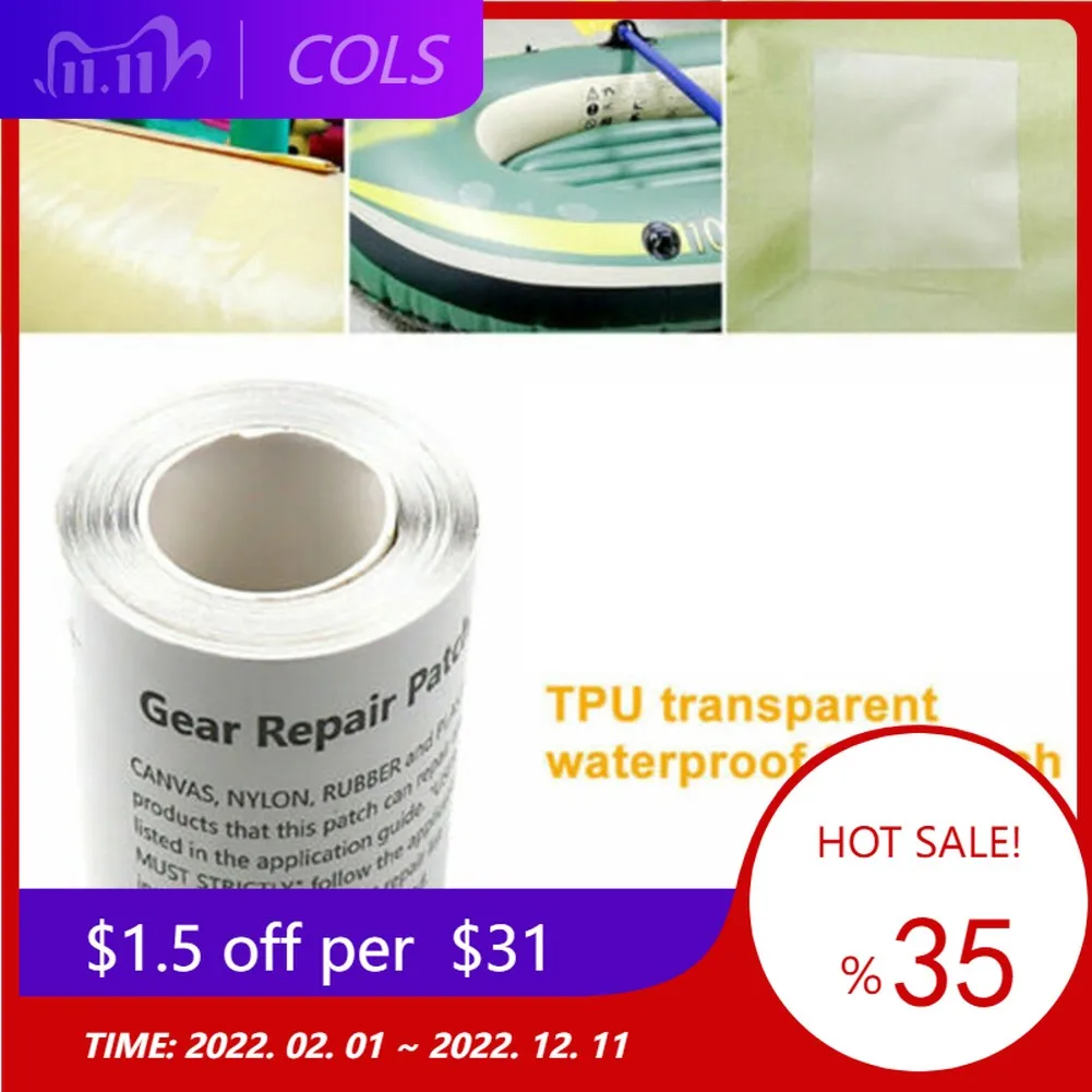 

375*7.5cm Waterproof Clear Adhesive Repair Tape Patch Kit Tent Canopy Strong Grip Seal Window Net Anti-mosquito Broken Holes