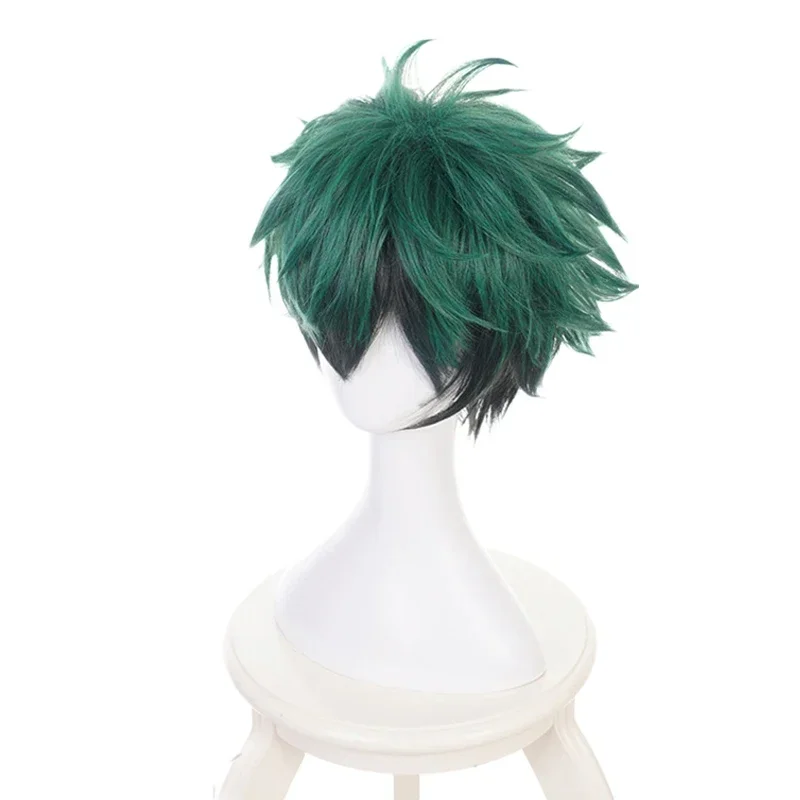 Аниме My Boku no Hero Academia Midoriya Izuku парик косплей костюм Deku темно-зеленые синтетические