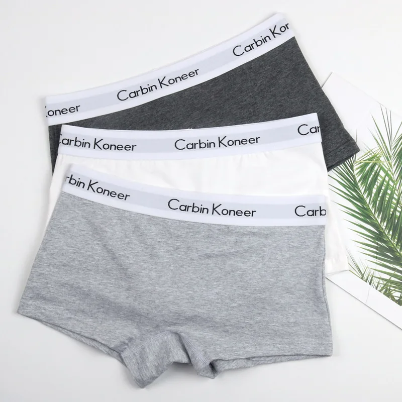 

Fashion Popular Solid Women's Cotton Panties Boxer Underwear Lady Breathable Letter Belt Briefs Sports Female Knickers Boyshorts