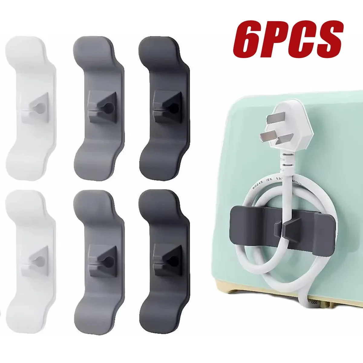 

Cable Winding Appliances Wrapper Household Winder Appliance Kitchen Wire Cable Wire 6pcs Cord Hooks Organizer Protection Clip