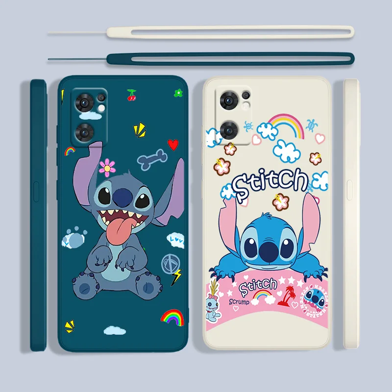 

NEW Lilo & Stitch Cartoon Phone Case For OPPO Find X5 X3 X2 Lite Pro Neo A96 A94 A93 A77 A76 A74 A73 Liquid Left Rope Cover Soft