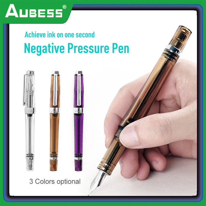 

Luxury Quality Wing Sung 3013 Fountain Pen Vaccum Filling Spin Transparent EF/F Nib Negative Pressure Ink Color Pen Stationery