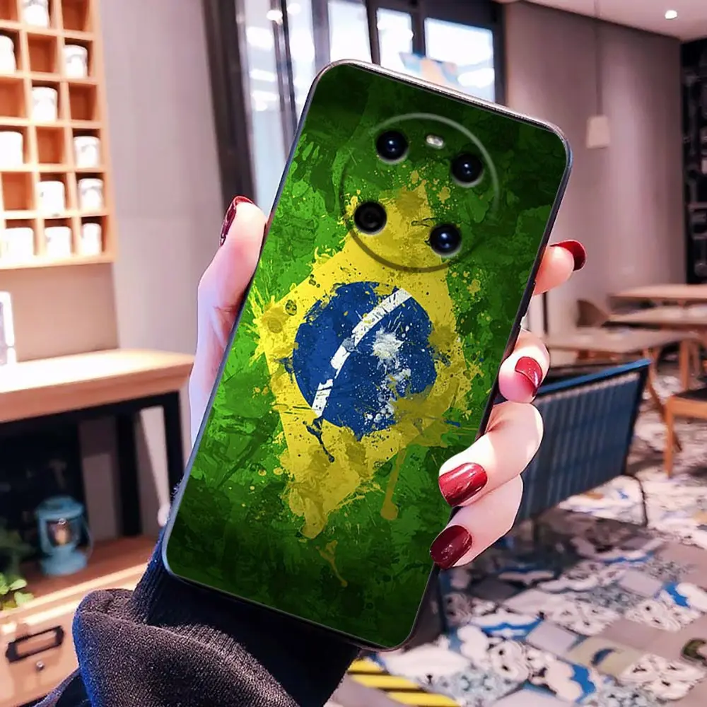 Phone Case For HUAWEI P50 P40 P30 P20 P10 P9 P8 Plus MATE 30 20 20X 10 9 8 Pro Lite Case Funda Coque Shell Cover Flag Of Brazil