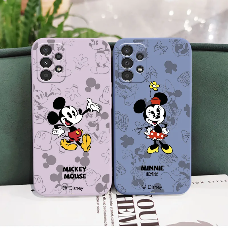 

Mickey Minnie Mouse Phone Case For Samsung Galaxy A73 A72 A53 A52S A42 A33 A32 A23 A22S A21S F13 Liquid Rope Cover