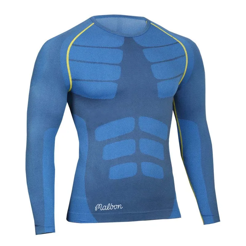 Men Spring Autumn Malbon Long Sleeve Men's T-Shirt Sports Quick Drying Shirt Running Golf Bottom Tight Lightweight  Fitness Gym