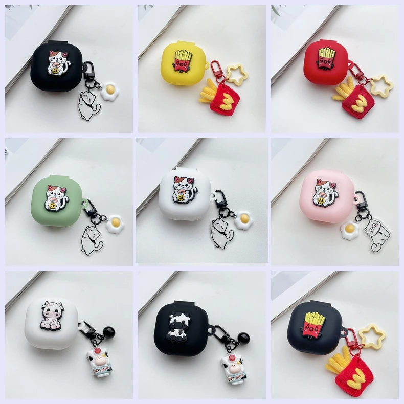 Для Sony LinkBuds S /WF-LS900N /WF-1000XM4 / WF-1000XM5 Cute cat Мультяшные силиконовые наушники с брелоком