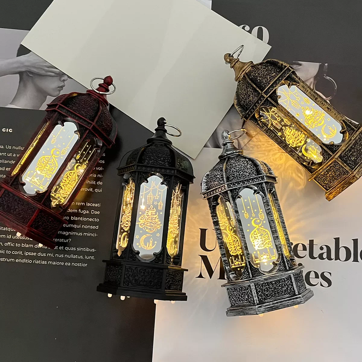 

Eid Mubarak LED Lantern Wind Lights Ramadan Decorations For Home Ramadan Kareem Ornaments Eid Al Adha Muslim Islamic Party Decor