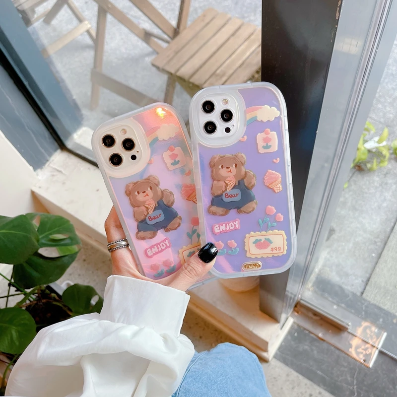 Роскошный блестящий чехол для телефона с лазерной мечтой IPhone 12 11 Pro Max XR XS 7 8 Plus X