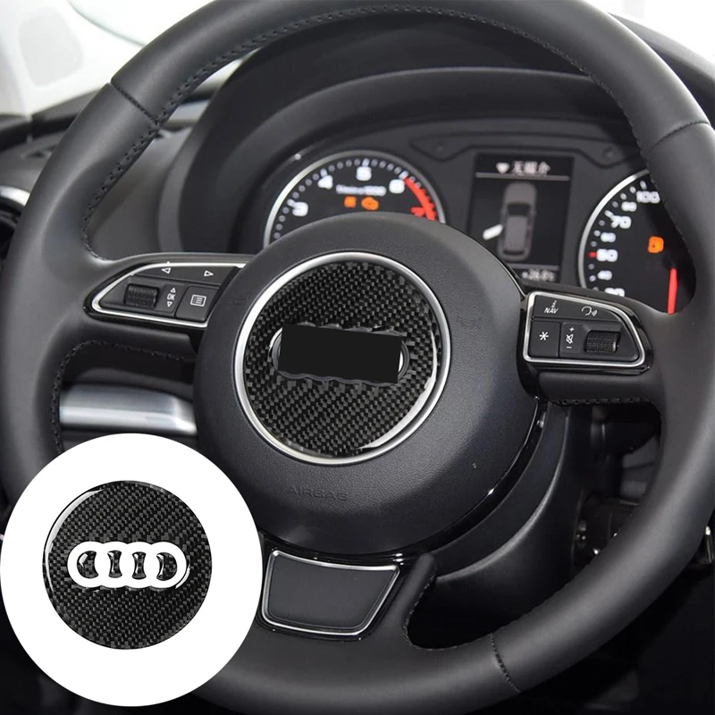 

Car Steering Wheel Ring Trim Carbon Fiber Sticker Decal Cover Decoration For Audi A4 B8 B9 A3 S3 A4L 8U Q3 Q5 Q7 Accessoire