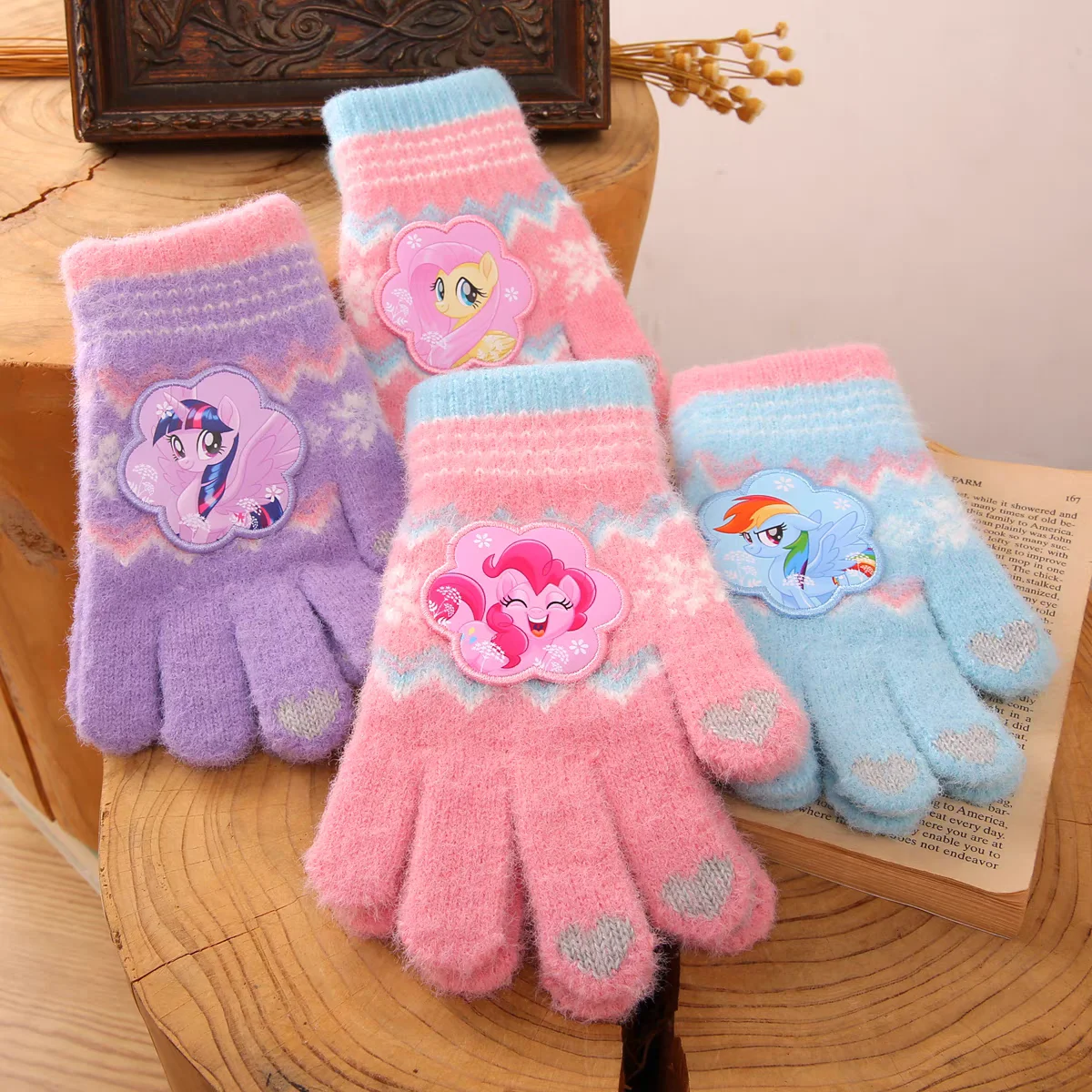 Перчатки My Little Pony милые детские зимние теплые и удобные перчатки с пятью пальцами