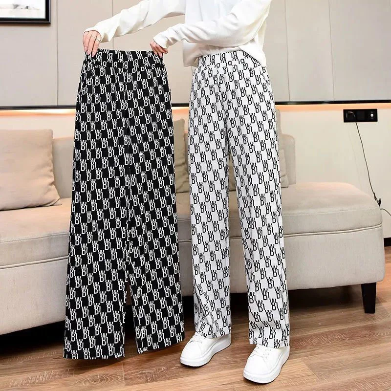 

Новые женские брюки y2k одежда pantalones de mujer женская одежда ropa mujer корейская мода с буквенным принтом универсальные Широкие штаны Весна Осень