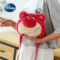 disney strawberry bear new plush backpack cartoon fashion womens one shoulder oblique bag cute plush doll childrens coin purse