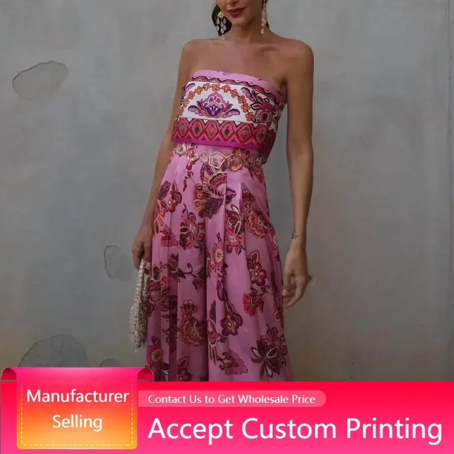 Комбинезон женский с принтом Модный повседневный свободный Боди без рукавов