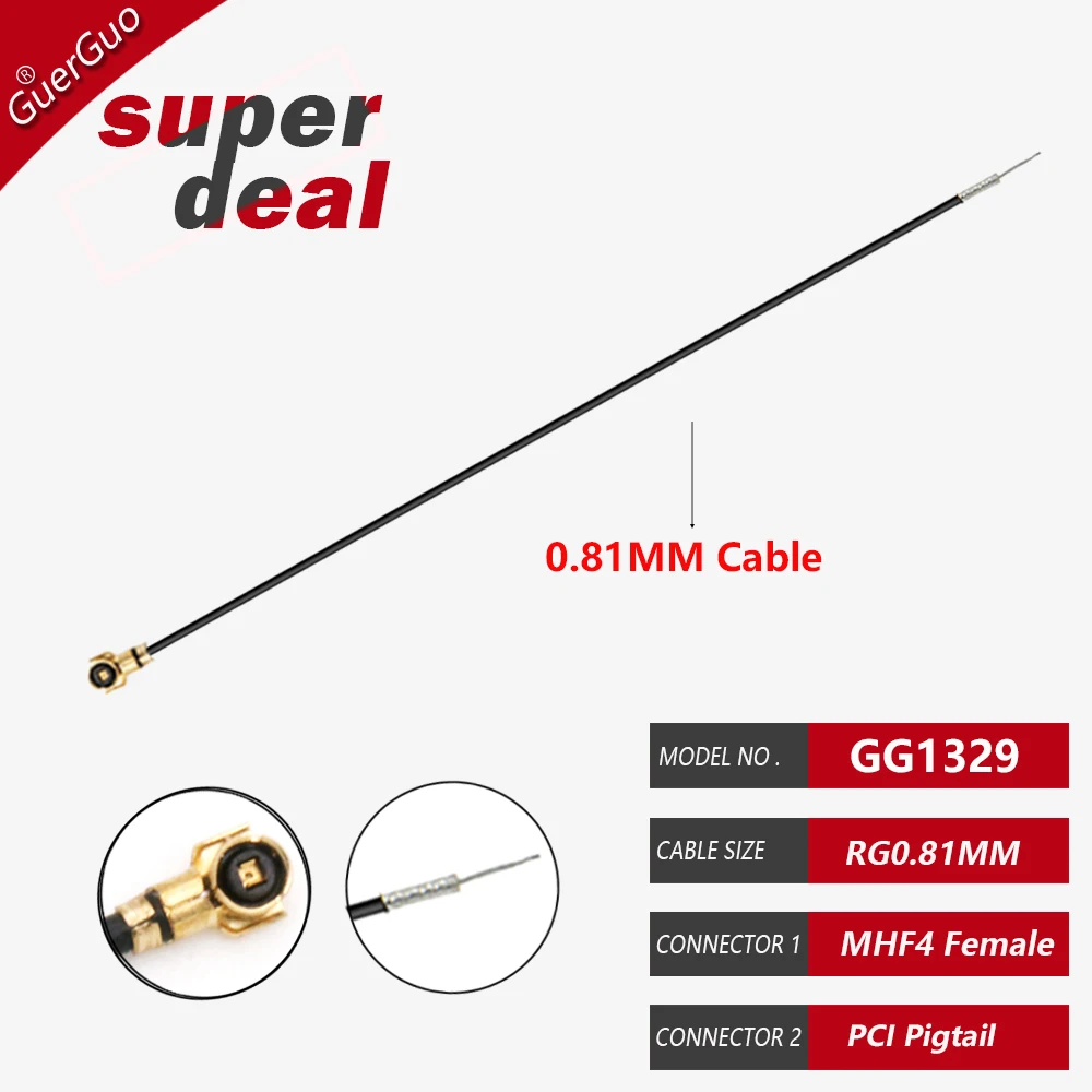 

GuerGuo RF-косичка кабеля MHF1/4 5 см