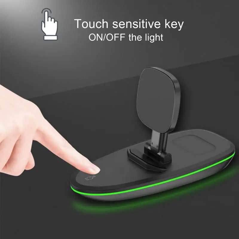 

Magnetic Absorption Wireless Charger Portable Wide Compatibility 15w Fast Charging Charging Protection Three In One Universal