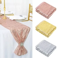 sequin table runner luxury rose gold silver table runners modern sequin table runner for party table cloth wedding decoration