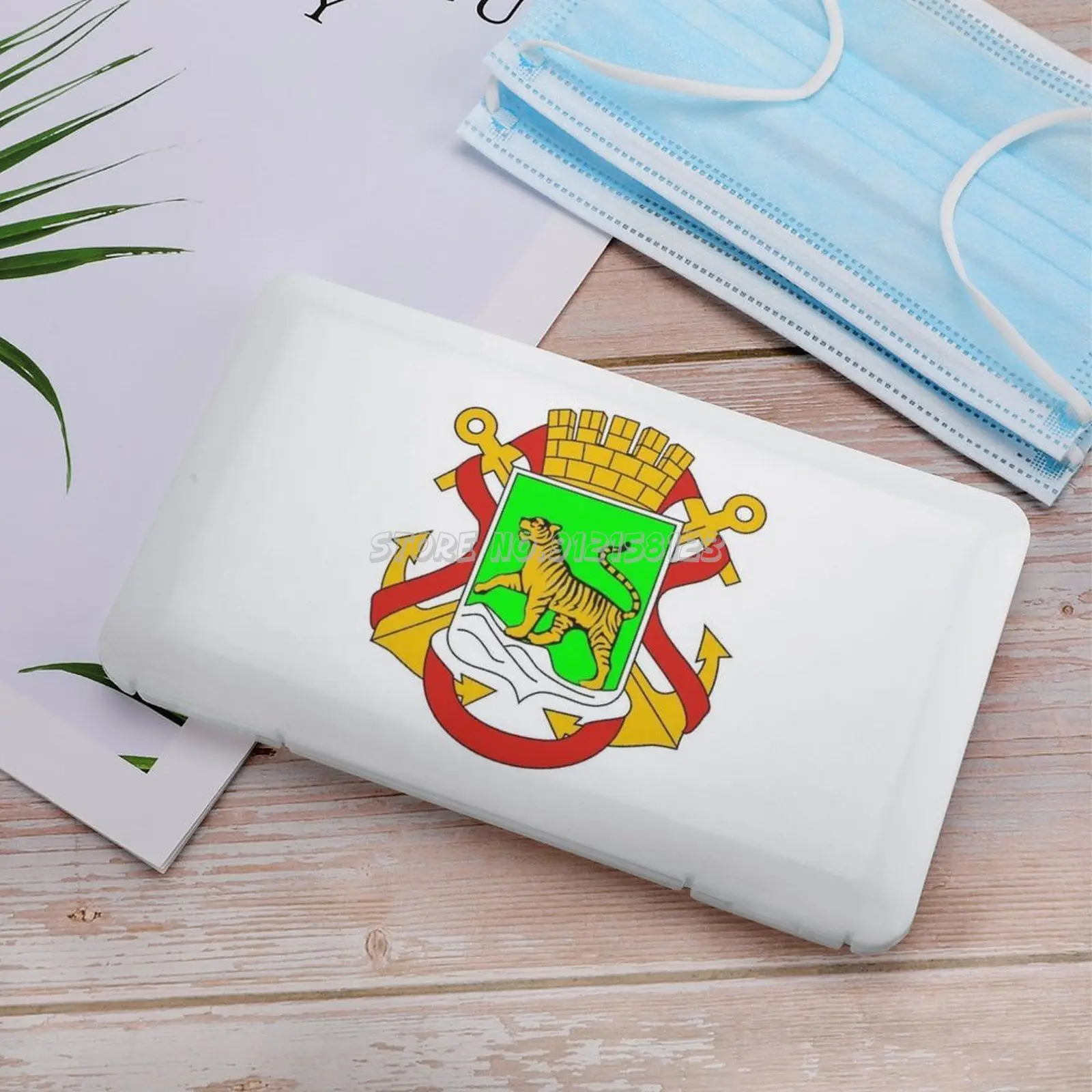 Герб Владивостока Россия одноразовый контейнер для хранения пылезащитных и