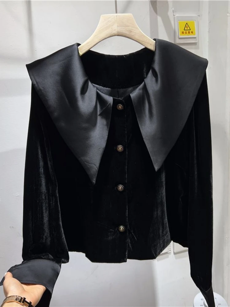 

Женская однобортная рубашка с длинным рукавом, свободного покроя