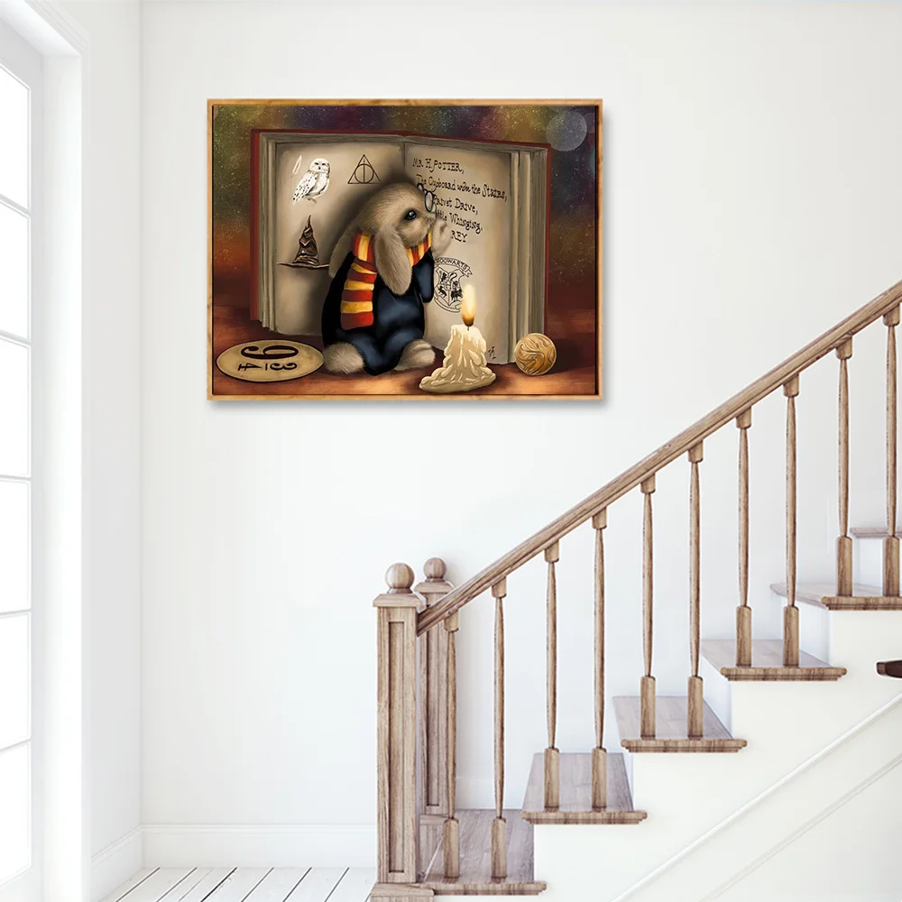 

Алмазная картина с мультяшным Кроликом, вышивка, сделай сам, алмазная картина, набор крестиков, постеры, 5D рукоделие, Алмазный Декор для дома