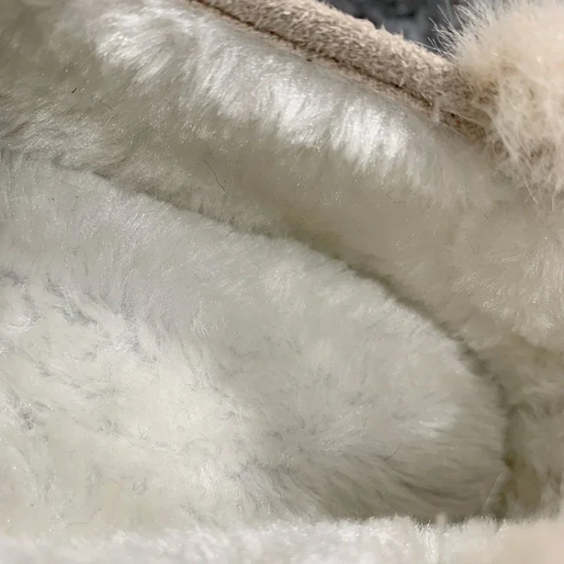 Новинка 2024 модная теплая плюшевая Женская Повседневная зимняя обувь на плоской