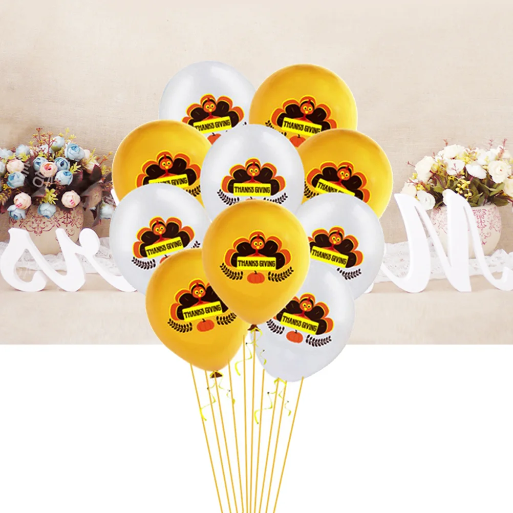 

20pcs 12inch Balloons Turkey Printing Latex Maple Leaves Decoration Balloon for Thanksgiving Day