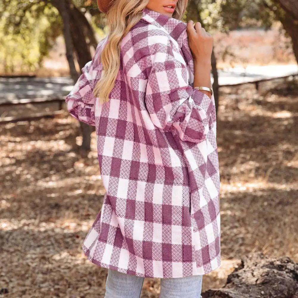 

Spring Coat Stylish Color Matching Spring Coat Pockets Thermal Women Autumn Coat