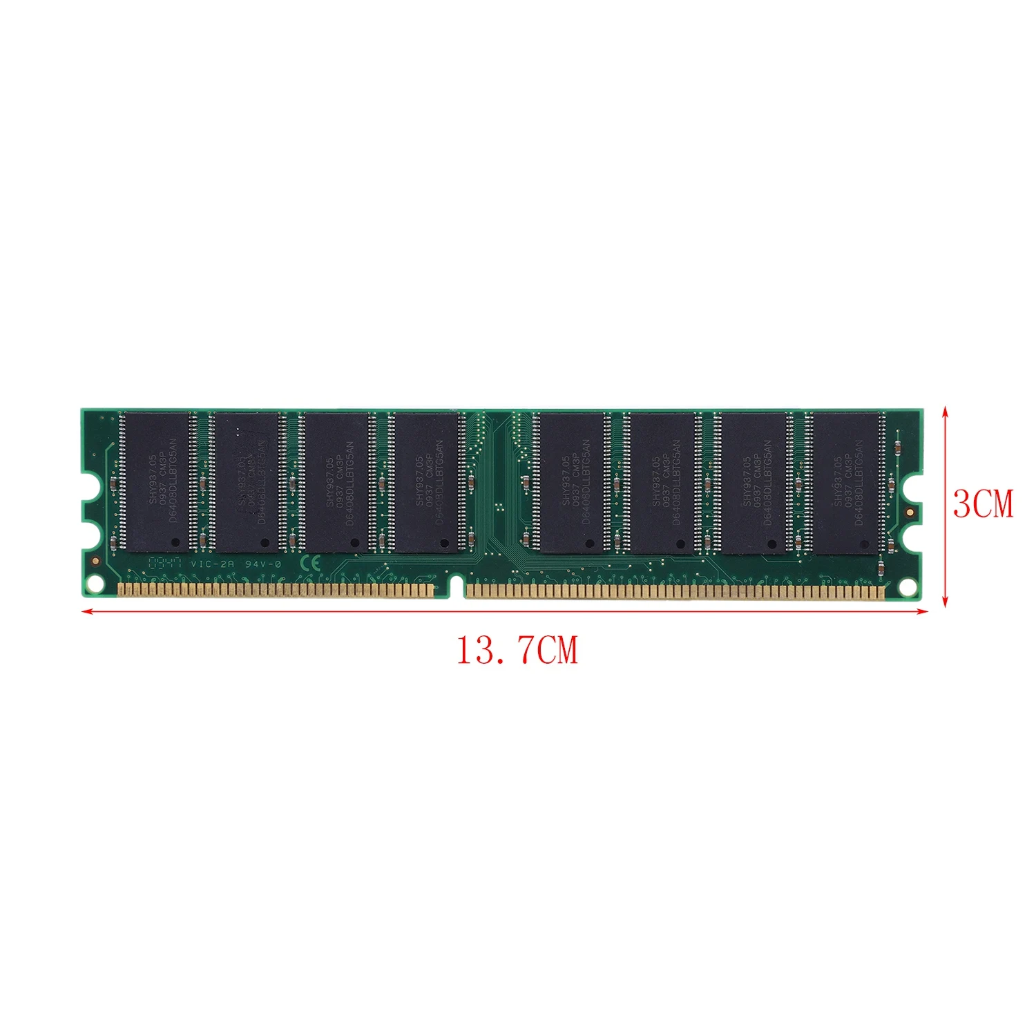 

2.6V DDR 400MHz 1GB Memory 184Pins PC3200 Desktop for RAM CPU GPU APU Non-ECC CL3 DIMM